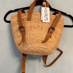 Tan Woven Backpack/Purse (NWT)